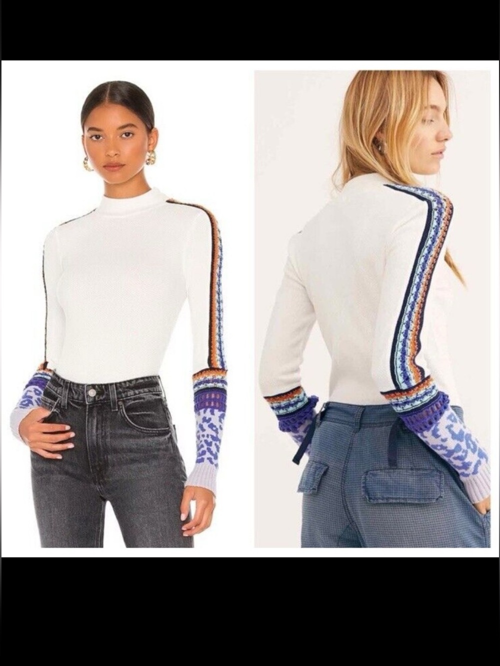 Free People Stitch It Up Thermal Mockneck
